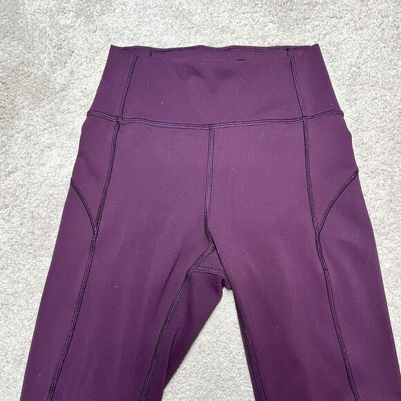 Lululemon In Movement Leggings Womens 2 Burgundy Purple 7/8 Everlux 25" LW5ANXS - Picture 5 of 12